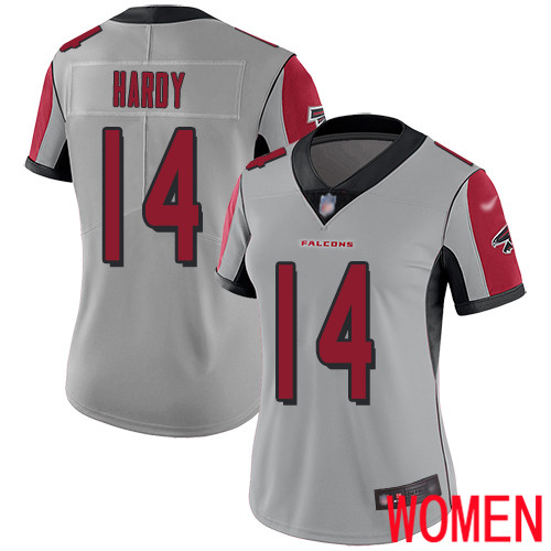 Atlanta Falcons Limited Silver Women Justin Hardy Jersey NFL Football 14 Inverted Legend